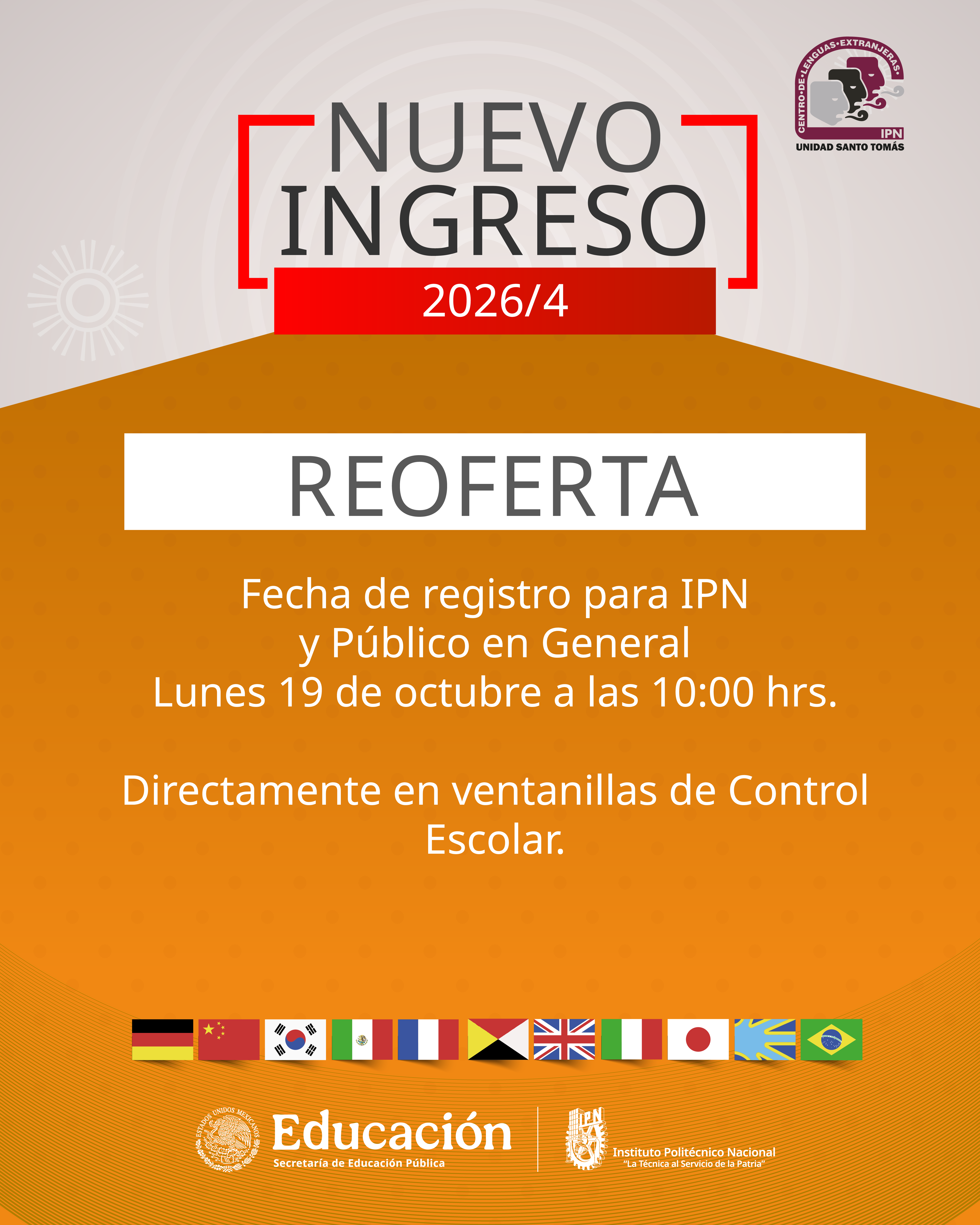 Reoferta Nuevo Ingreso 2026/4
